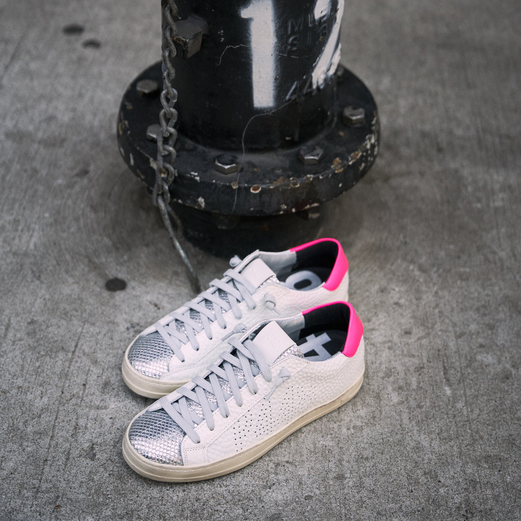 P448 metallic sale lace up sneaker