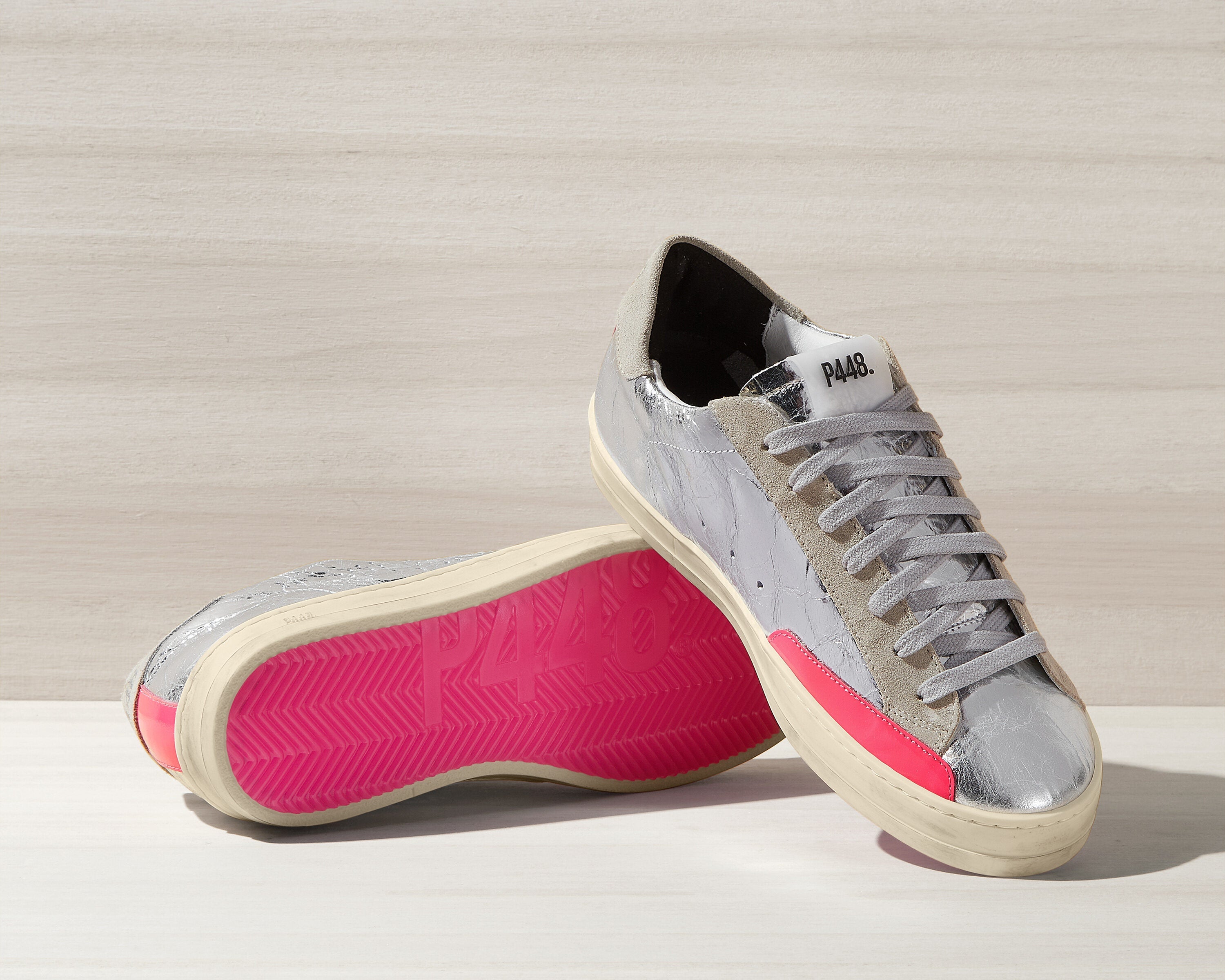 P448 store silver sneakers