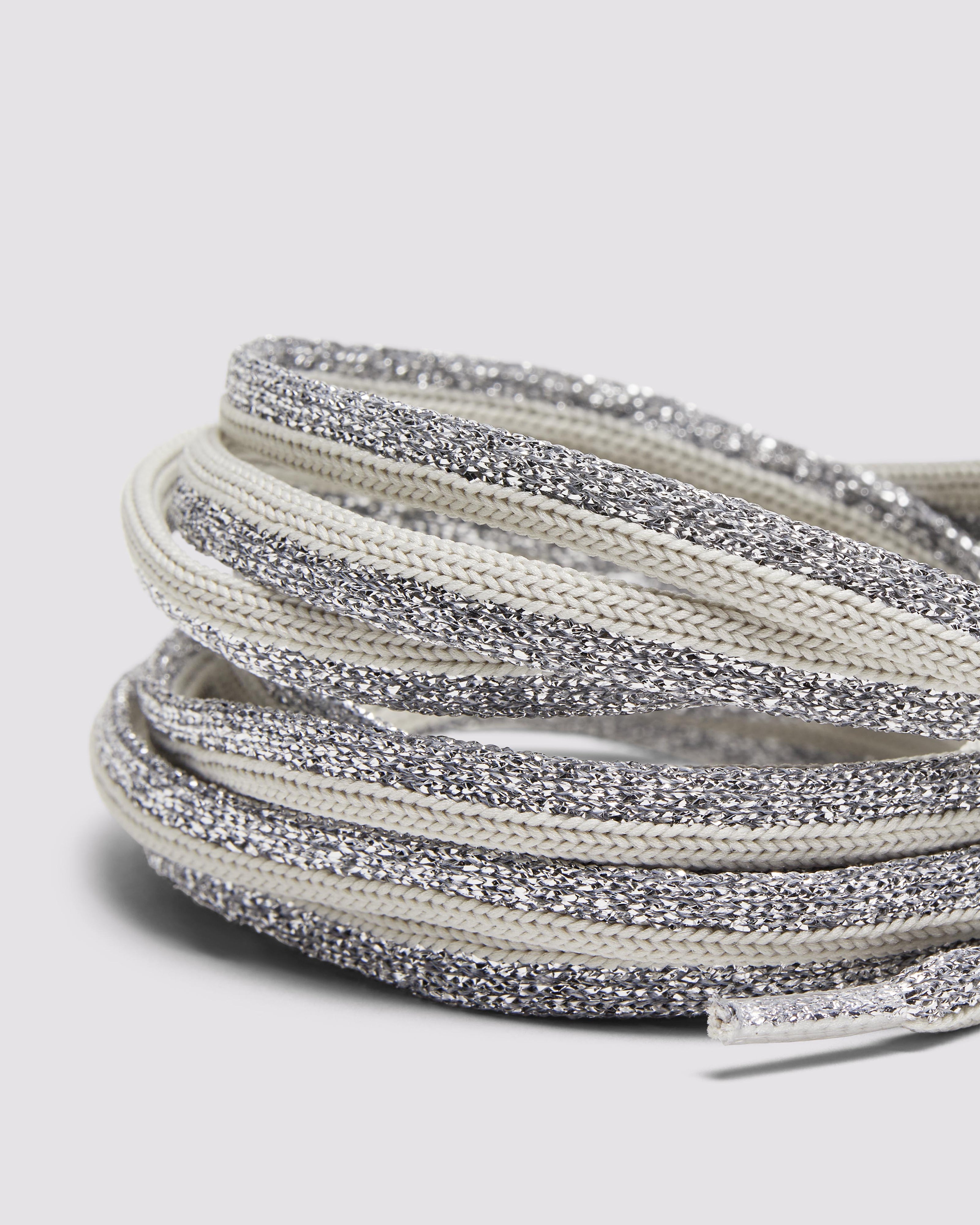 Shoelaces Silver Sparkle