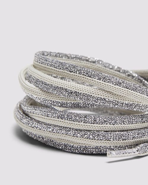 Shoelaces Silver Sparkle