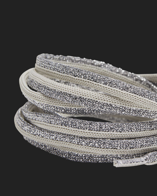Shoelaces Silver Sparkle